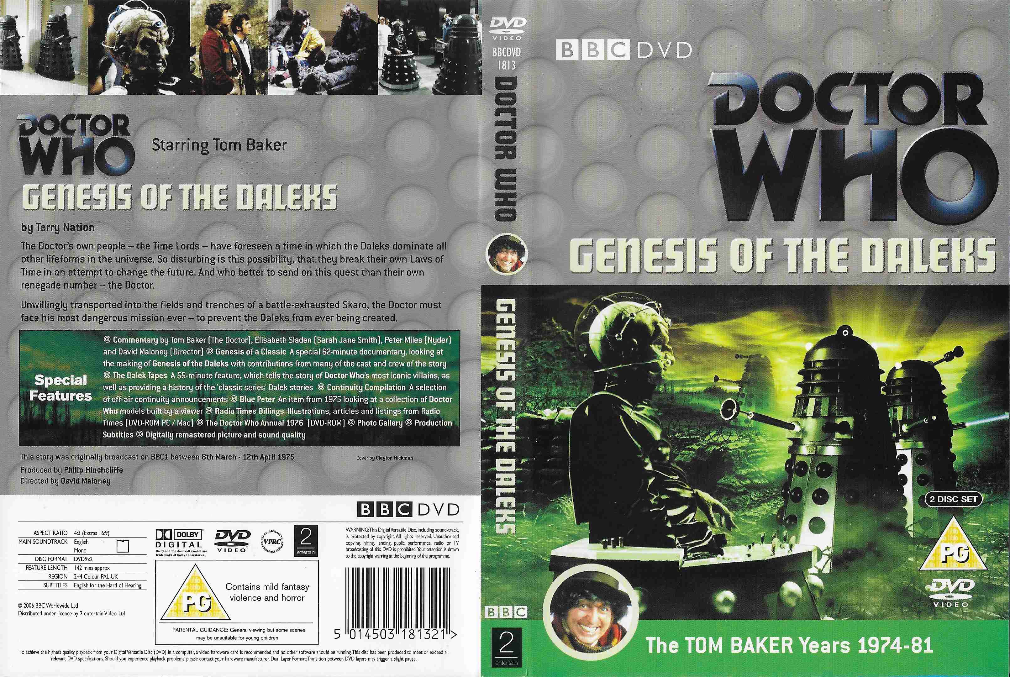 Picture of BBCDVD 1813 Doctor Who - Genesis of the Daleks by artist Terry Nation from the BBC records and Tapes library